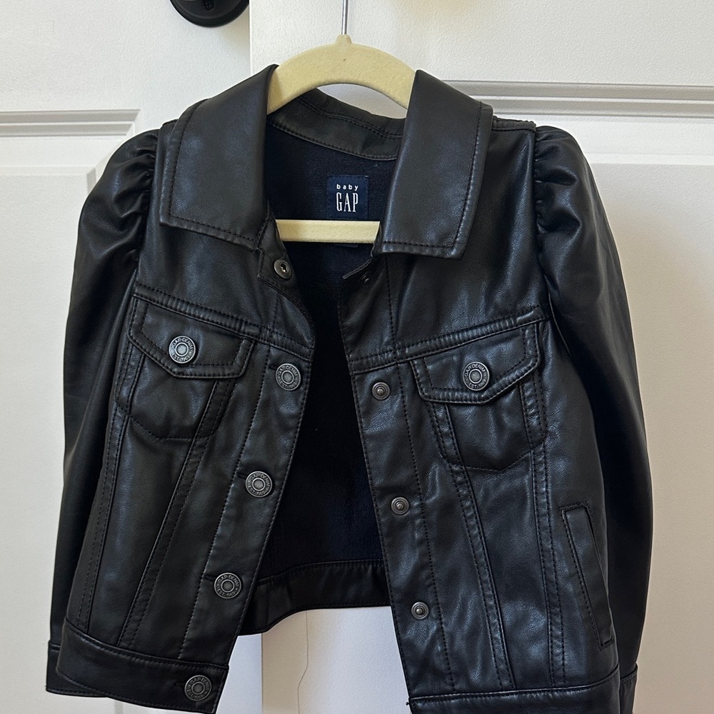 GAP Kids Black Faux Leather Jacket